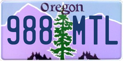 OR license plate 988MTL