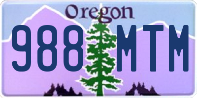 OR license plate 988MTM