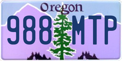OR license plate 988MTP