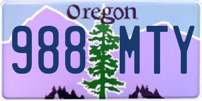 OR license plate 988MTY