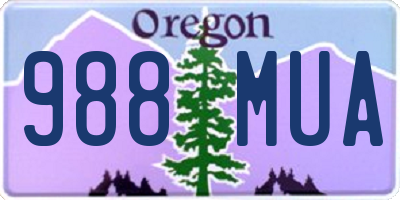 OR license plate 988MUA