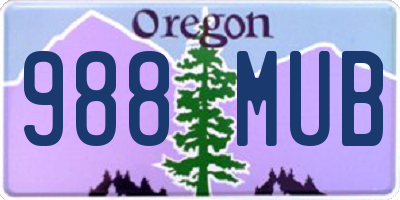 OR license plate 988MUB