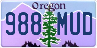 OR license plate 988MUD