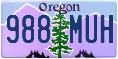 OR license plate 988MUH