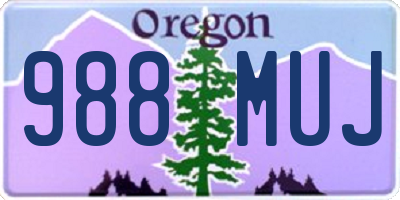 OR license plate 988MUJ