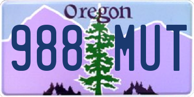 OR license plate 988MUT