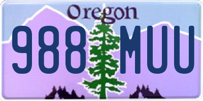 OR license plate 988MUU