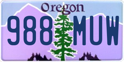 OR license plate 988MUW