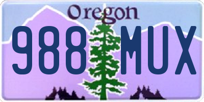 OR license plate 988MUX