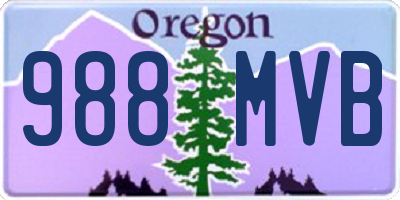 OR license plate 988MVB
