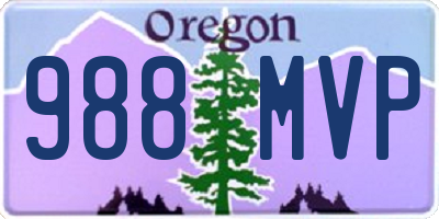 OR license plate 988MVP