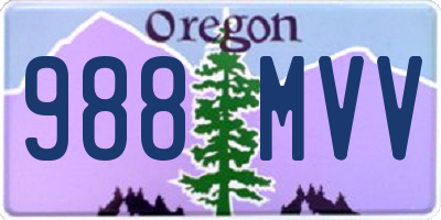 OR license plate 988MVV