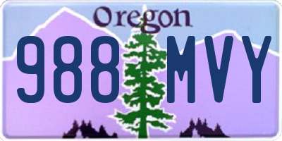 OR license plate 988MVY