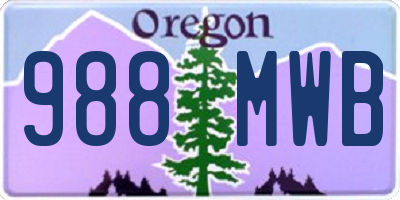 OR license plate 988MWB