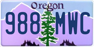 OR license plate 988MWC