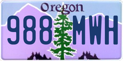 OR license plate 988MWH