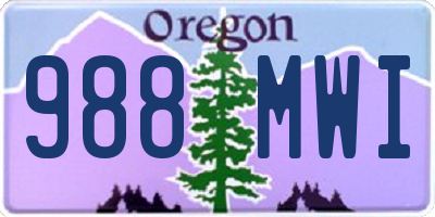 OR license plate 988MWI