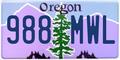 OR license plate 988MWL