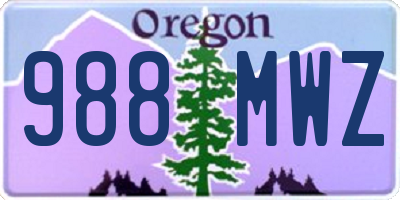 OR license plate 988MWZ