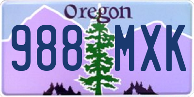 OR license plate 988MXK