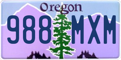 OR license plate 988MXM