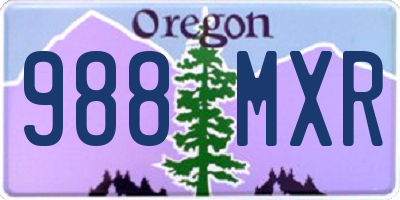 OR license plate 988MXR