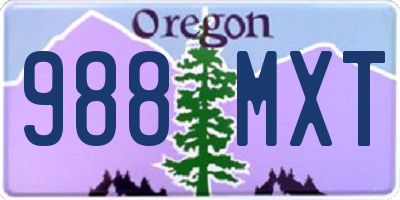 OR license plate 988MXT