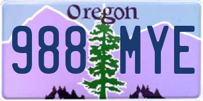 OR license plate 988MYE
