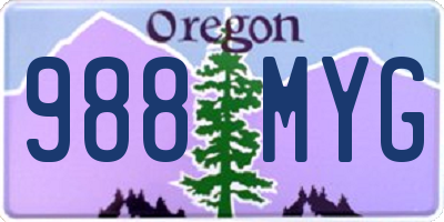 OR license plate 988MYG