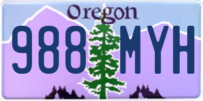 OR license plate 988MYH