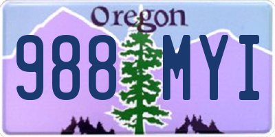 OR license plate 988MYI