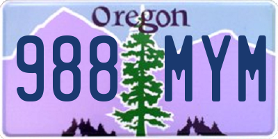 OR license plate 988MYM