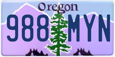 OR license plate 988MYN