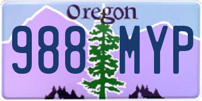 OR license plate 988MYP