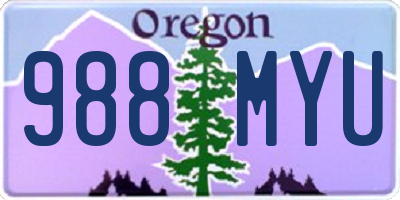 OR license plate 988MYU