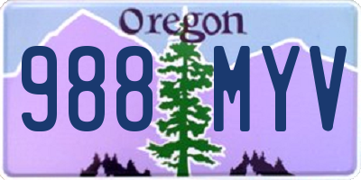OR license plate 988MYV
