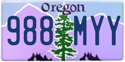 OR license plate 988MYY