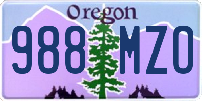OR license plate 988MZO