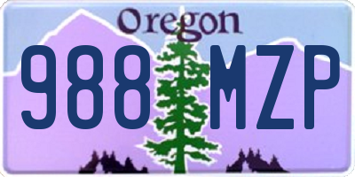 OR license plate 988MZP