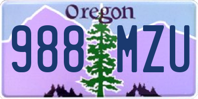 OR license plate 988MZU