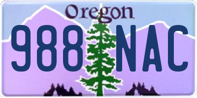 OR license plate 988NAC