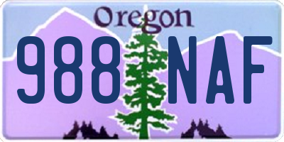 OR license plate 988NAF