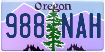 OR license plate 988NAH