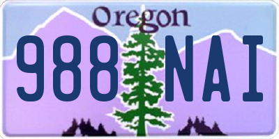 OR license plate 988NAI