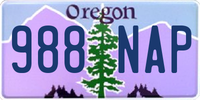 OR license plate 988NAP