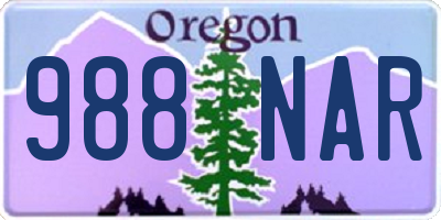 OR license plate 988NAR