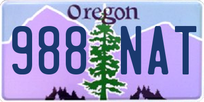 OR license plate 988NAT