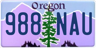 OR license plate 988NAU