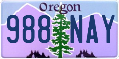 OR license plate 988NAY
