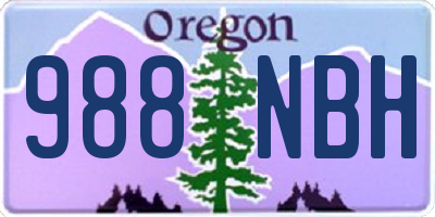 OR license plate 988NBH